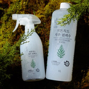 제주산 피톤치드 편백수 세트 500ml+1리터 새집증후군제거 유해물질감감소 천연탈취제,방향탈취 집먼지진드기 초파리기피, 옷,이불,커튼 섬유탈취