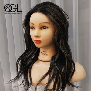 오지엘 100%인모 미용가발 연습용통가발 커트 드라이 업스타일 헤어마네킹 민두 덧가발