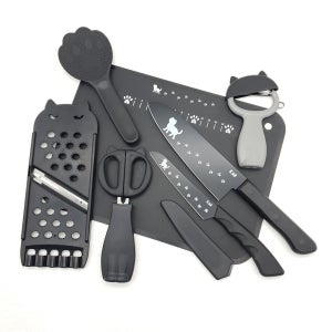 KAI 냐미 조리도구세트 7종 혼족 신혼 집들이선물 캠핑 차박 키친툴 고양이 감성주방식기