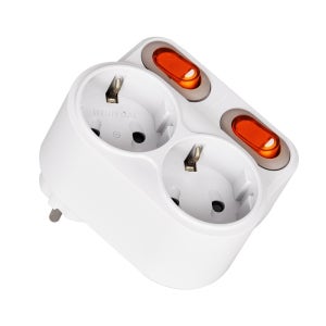 2구 개별스위치 회전멀티탭 220V 돼지코 플러그 콘센트 데스크탑PC 노트북 컴퓨터 배선