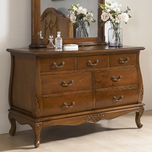 혼수 엔틱 서랍장 원목 와이드 체스트 3단 안방 거실 옷장 서랍장 깊은 서랍 낮은