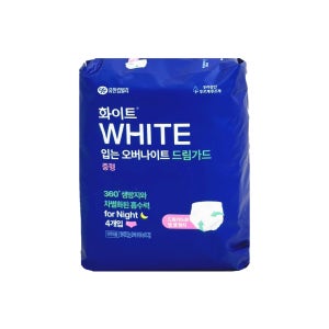 유한킴벌리 화이트 입는오버나이트 팬티형 M사이즈4개입 생리대
