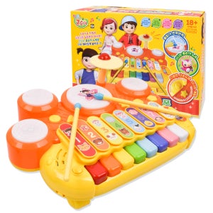 R 콩순이 노래하고 연주하는 드럼실로폰 멜로디완구 ks-2303 피아노 건반 리듬 악기