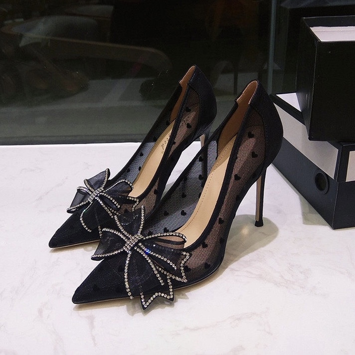 215mm-260mm 시스루 펌프스 스틸레토 킬 힐 발편한 봄 여성 구두 6/8/10cm