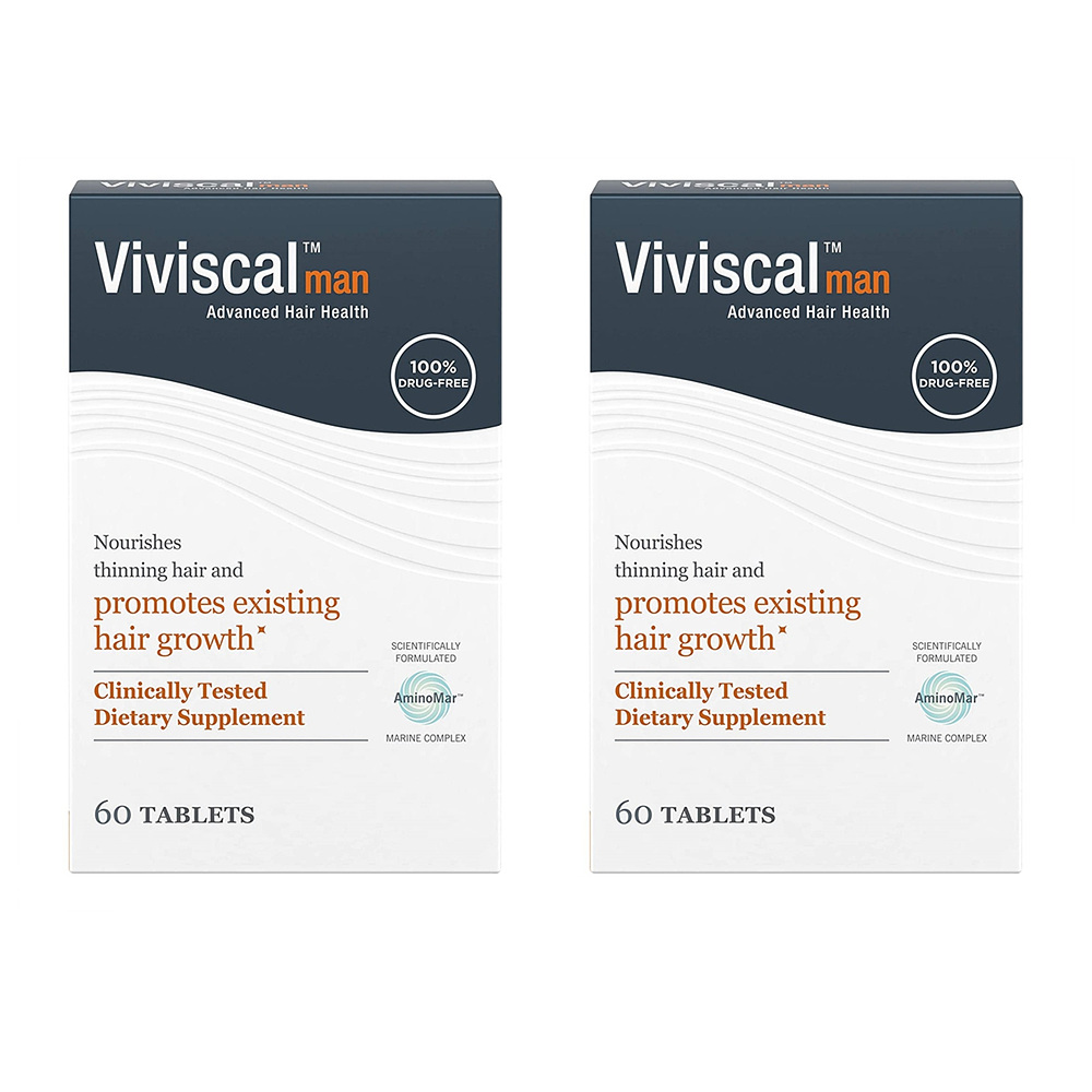 <b>비비스칼 맨</b> 헤어영양제 비타민 남성용 60정x2팩 Viviscal Man Hair
