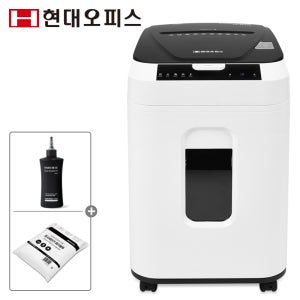 현대오피스 자동급지 문서세단기 PK-203AF 오일+파지봉투 자동 파쇄기 200매 세단