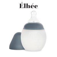 Elhee 프랑스 프리미엄 엘리 실리콘젖병 240ml(Blue Grey)+M꼭지(배앓이 젖병)