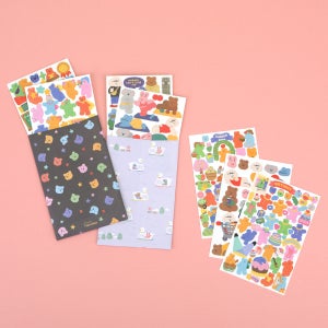 스티커 세트 모음전 16종 (택1) 마이 버디 젤리베어 리무버 씰 스티커 홀로그램