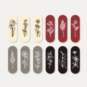 [밴드톡] 탄생꽃 수선화 은방울꽃 장미 핑거그립밴드 스마트톡 스탠드팝 핸드폰거치대