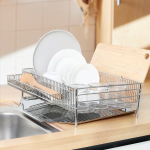 더조은홈 자동물빠짐 스테인레스 식기건조대 1단/2단 설거지 싱크대 그릇정리대