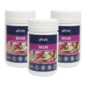 (뉴질랜드 식이유황) 비타핏 식이유황 MSM 600mg 200캡슐 3통