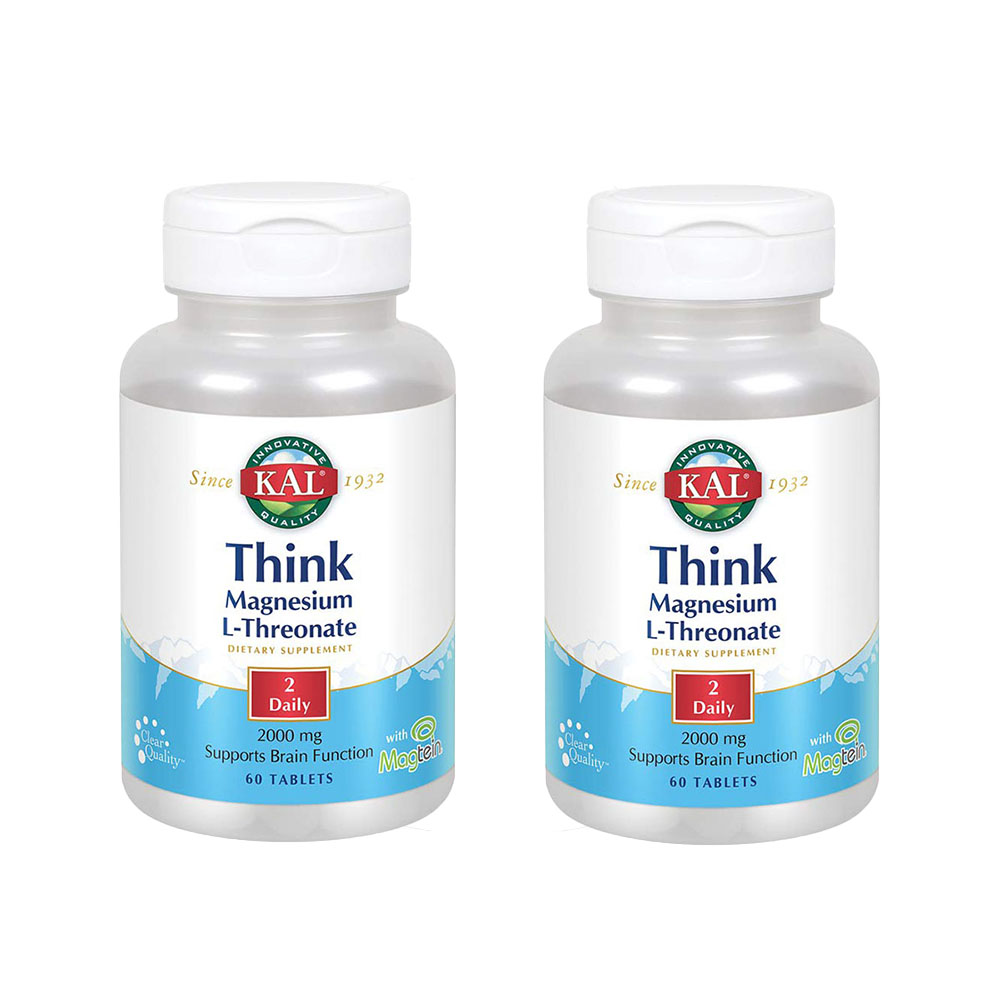 KAL <b>Think</b> <b>트레온산</b> <b>마그네슘</b> 엘트레오네이트 <b>2000mg</b> 60정 2팩