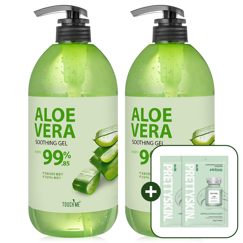 알로에 수딩젤 <b>알로에베라</b> 대용량 고보습 남자 바디 로션 보습제+마스크팩 1L, 2개