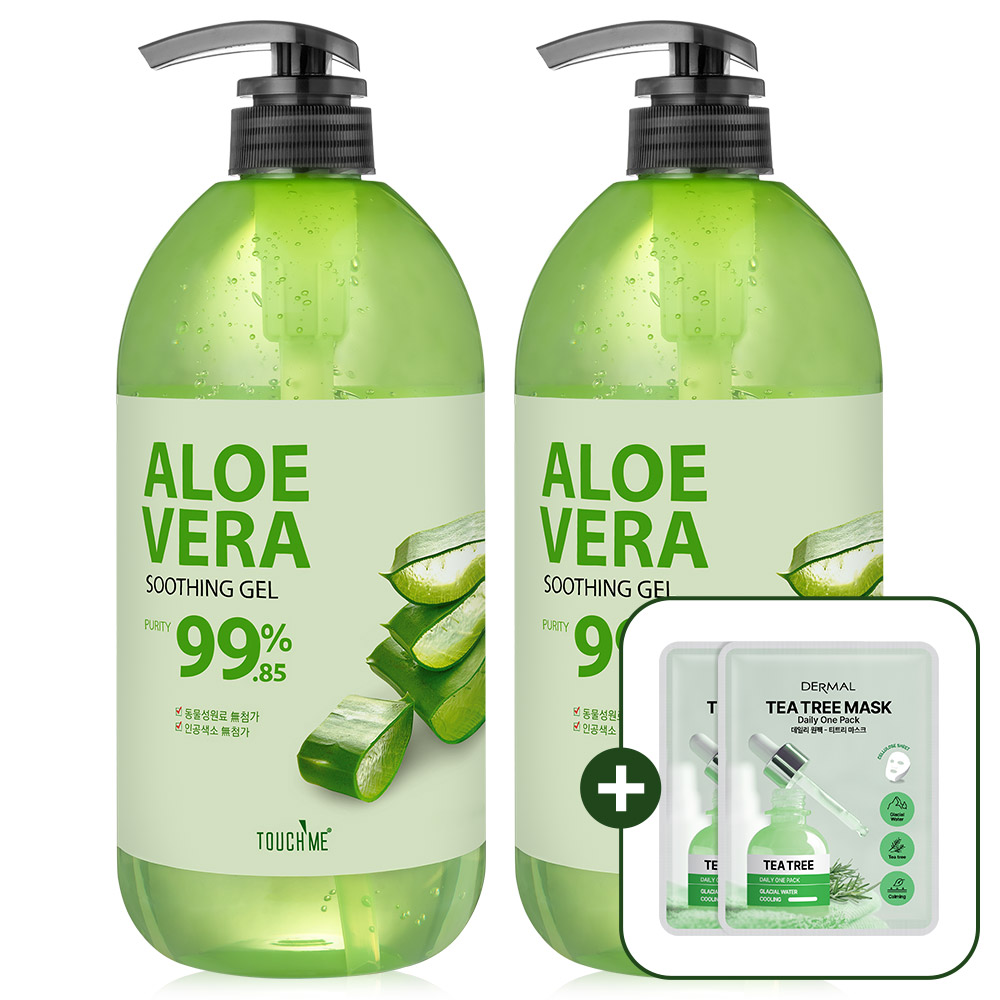 알로에 수딩젤 <b>알로에베라</b> 대용량 고보습 남자 바디 로션 보습제+마스크팩 1L, 2개