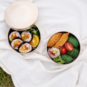 우리놋 방짜유기 모던 유기 1단 찬합 도시락 세트