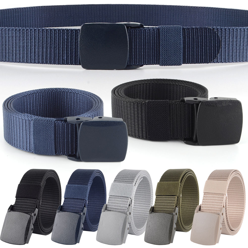 GW30 남자 캐주얼 벨트 가벼운 패브릭 천 플라스틱 버클 등산 청바지 학생 벨트