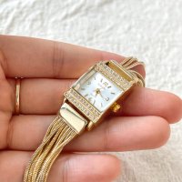 Golden soft strap watch