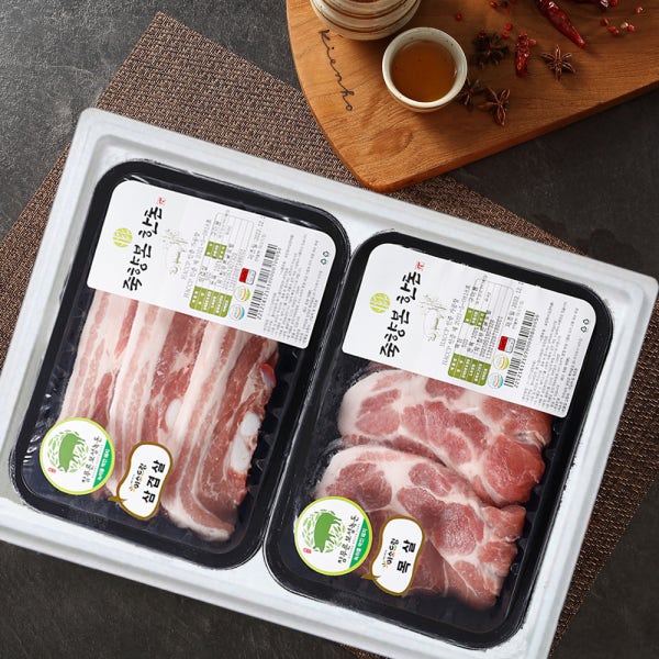 한돈 선물세트 목살 삼겹살 보성녹돈 돼지고기 구이용 500g+500g