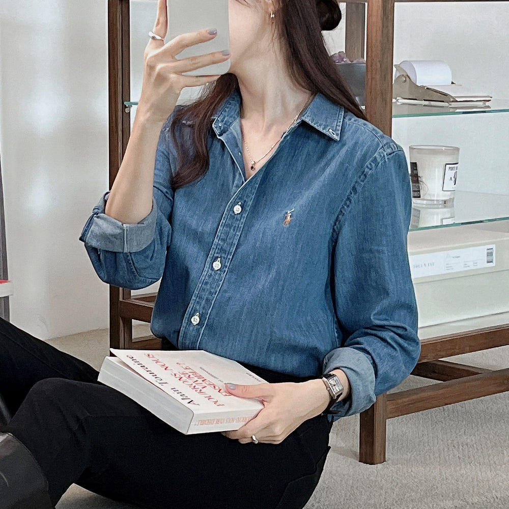 폴로 랄프로렌 보이즈 여성 샴브레이 데님셔츠(2컬러)