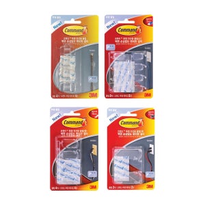3M 코맨드 투명 전선용 클립 17017 17301 17302 17303