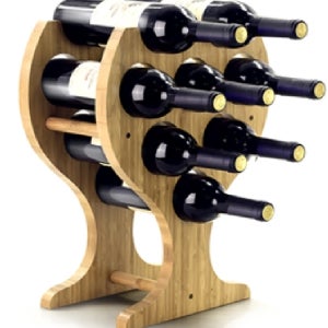원목 우드 와인병 진열랙 와인잔모양 거치대 홀더