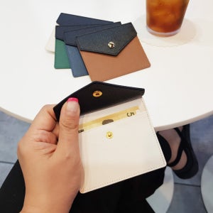 선물포장 이니셜각인 물결무늬 소가죽 동전카드지갑 10대 청소년 남자 여자학생 교통 카드지갑