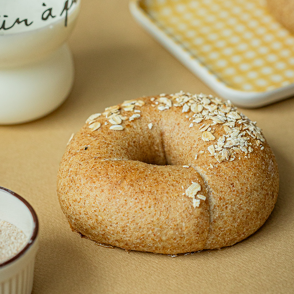 Whole Wheat Plain Bagel (3 pcs) Vegan Sandwich Chewy Handmade Bagel Freshly Made Daily