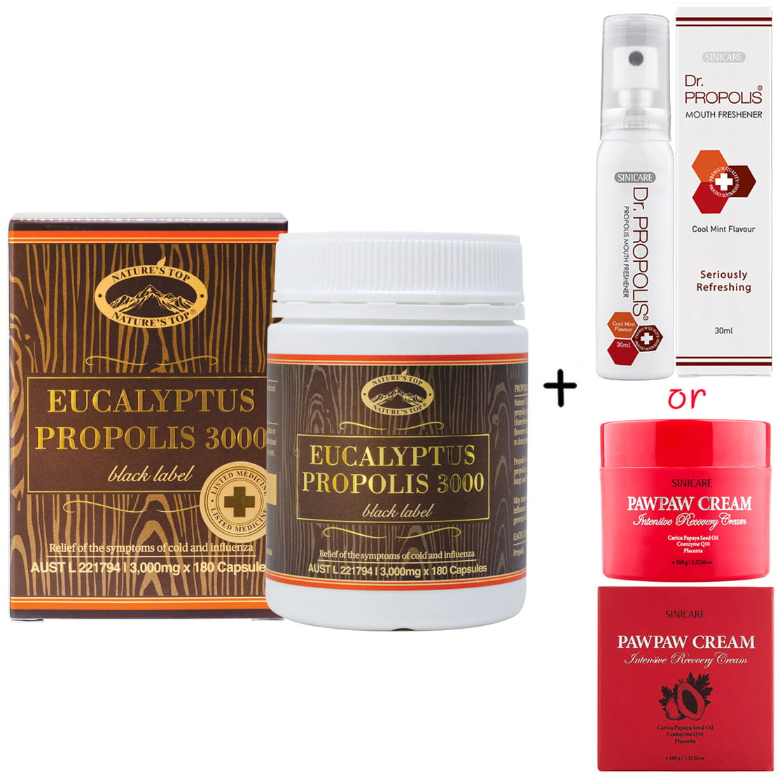 호주 프로폴리스 네이쳐스탑 <b>프로폴리스 3000</b> 고함량 스프레이 효능 유칼립투스 180캡슐