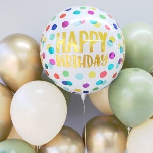 아나그램 오브풍선 생일해피도트 홈파티 장식 은박 호일 헬륨풍선