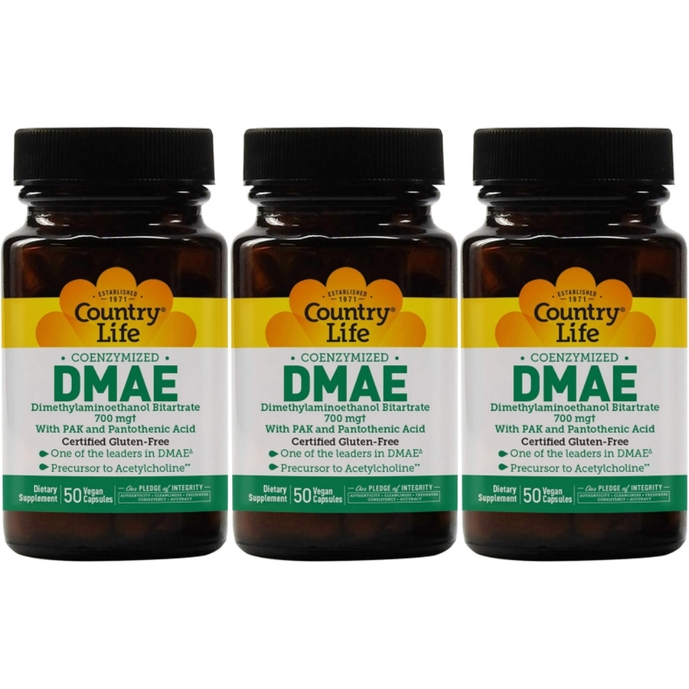 <b>Country Life</b> Coenzymized DMAE 350mg <b>컨트리 라이프</b> 비타민 B <b>판토텐산</b> 함유 50정 3병