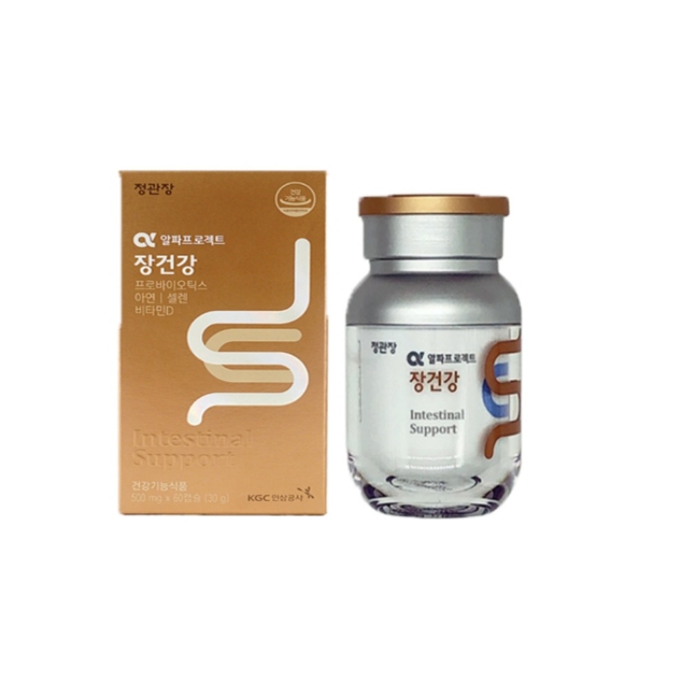 <b>정관장</b> 알파프로젝트 장건강 500mg x 60캡슐 장에 꼭 필요한 성분만