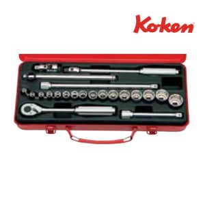 KOKEN 코겐 3/8 6각 육각 복스 소켓 렌치 세트 22PCS 3210M
