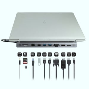 USB멀티허브 C타입 11in1 도킹스테이션 맥북 4K HDMI DP 노트북확장포트 연결