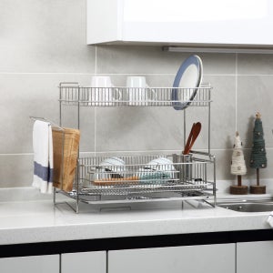 아이넥스 솔리드 2단 식기건조대 특대 설거지건조대 스텐식기건조대 그릇정리대