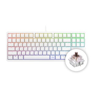 체리 G80-3000S TKL RGB 기계식 키보드 사무용 텐키리스 화이트, 갈축