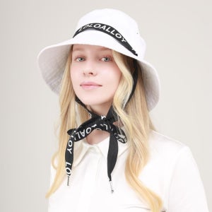 로로얼로이 여성 골프모자 버킷햇 벙거지모자 면 코튼 사랑스러운 리본 레터링 골프햇