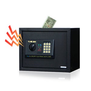 금고 충격감지 사이렌 호텔 가정용 사무실 버튼식 열쇠식 금고 중형, 블랙