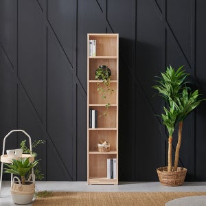 [지베스] 로우 고무나무 원목 6단 책장 408(일반형)