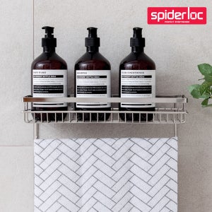 스파이더락 욕실 무타공선반 스텐레스 욕실수납 정리대 접착식 화장실선반