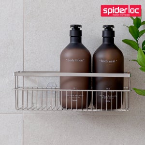 스파이더락 무타공 욕실선반 강력 접착식 화장실선반 스텐레스 욕실수납 정리대