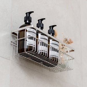 스파이더락 무타공 욕실선반 강력 접착식 화장실선반 스텐레스 욕실수납 정리대