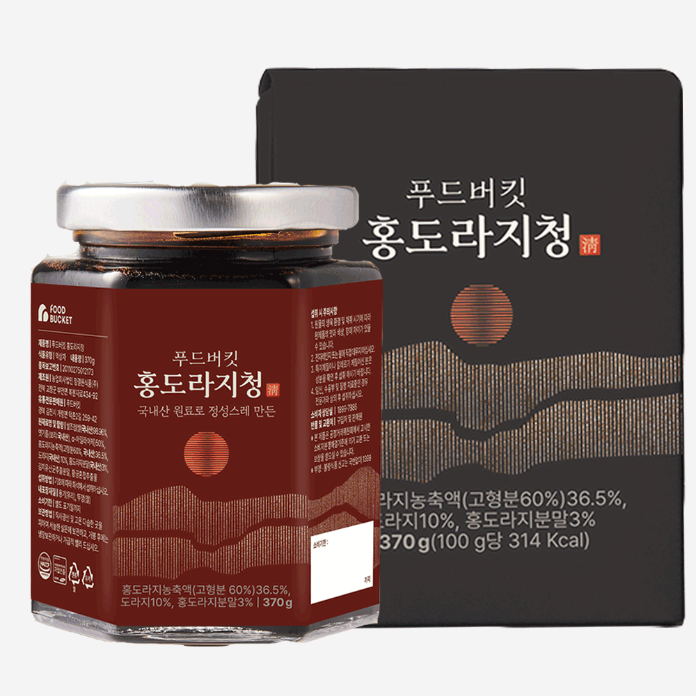 [3+1이벤트] <b>푸드버킷</b> 국산 도라지청 홍도라지청 약도라지 370g 1박스
