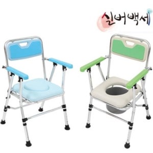 실버백세 접이식 이동변기 목욕의자겸용 DH-601 / 녹이슬지않는 알루미늄소재 미끄럼방지