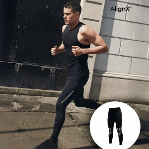 [웨이브웨어] 인밴드 포켓 무릎 & 종아리 테이핑 컴프레션 남성 레깅스 L30