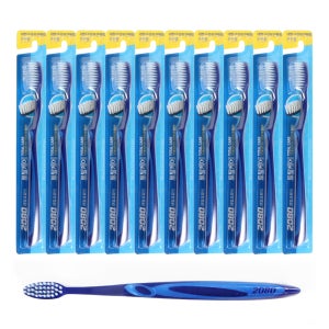 애경 덴탈클리닉 토탈케어 2단 미세모 칫솔 (10개) 치석 치태 구취 제거