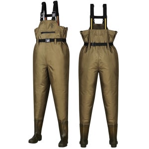 펭귄 고급 가슴장화 갯벌 웨이더 해루질 옷 물 바지 체스타 갈색