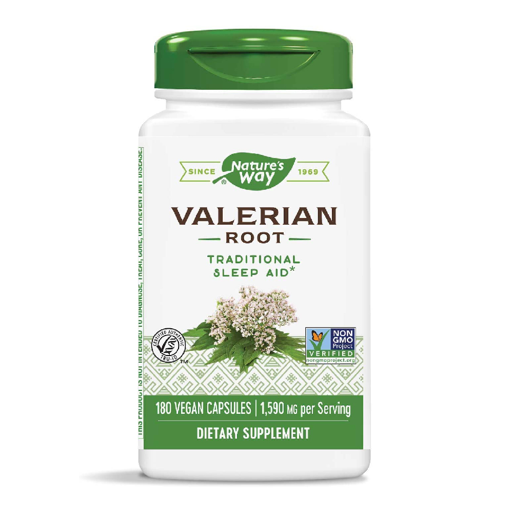 Natures Way <b>네이처스 웨이</b> 발레리안 뿌리 1590mg 수면 숙면 <b>잠</b> 잘오는 영양제 보조제 180 비건 캡슐