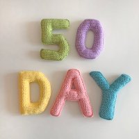 뜨개 50day letter - 본아트 뉴본 신생아 아기 50일 100일 셀프촬영 소품 대여