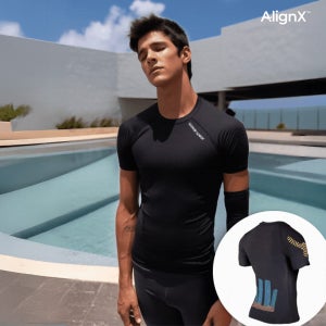 [웨이브웨어] 어깨&허리 테이핑 티셔츠 T20 - 드라이핏 기능성 헬스 축구 런닝 복싱 반팔 남자 운동복