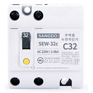 상도 주택용 누전차단기 SEW-32d ELB2p30a 2.5KA(대-메인용) 차단기교체